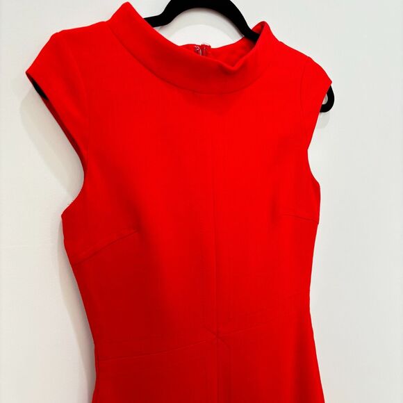 Hobbs London Wool Dress Size 8 Bold Orange Sheath Tailored Mini Career Classic - Picture 3 of 15